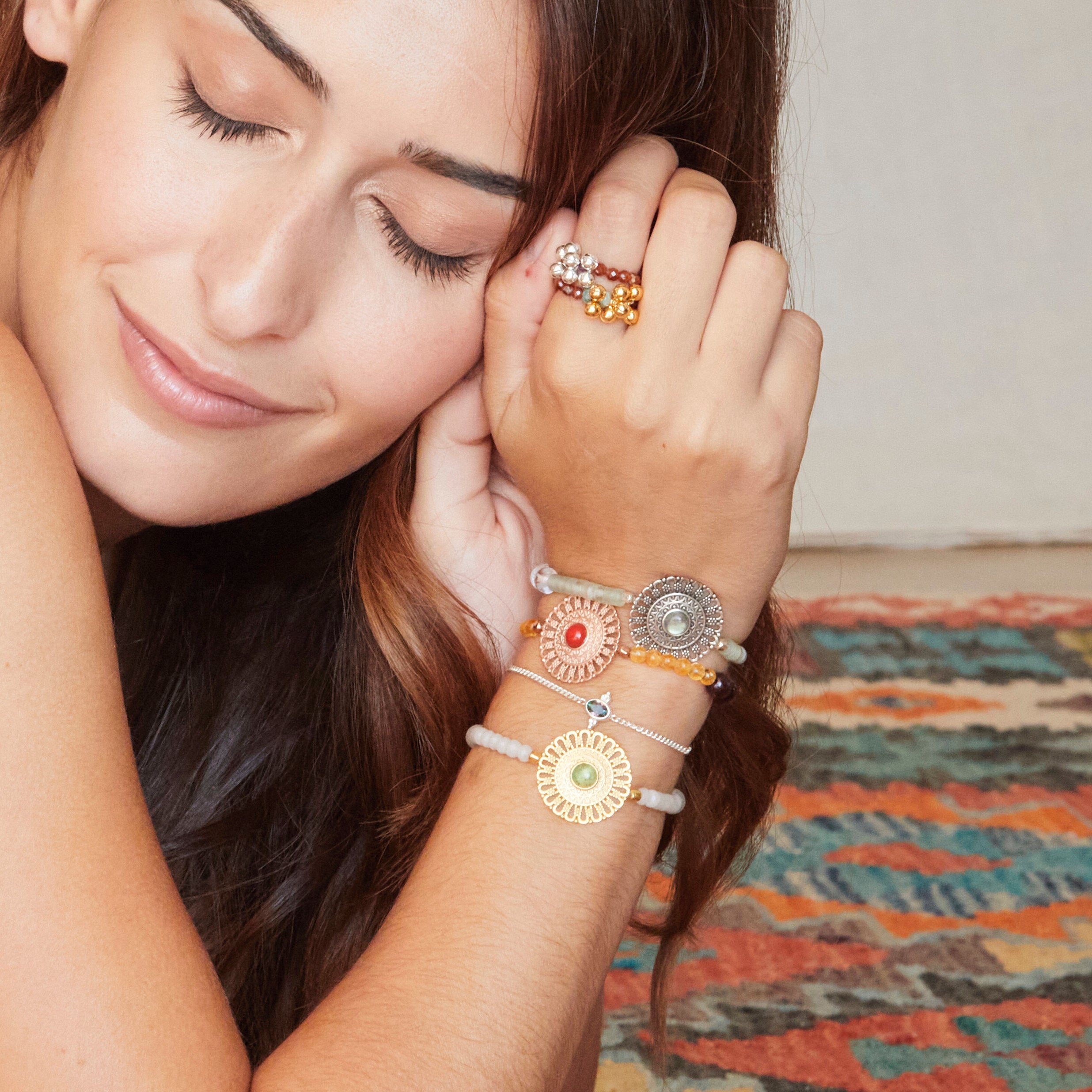 Mandala Armband aus heilenden Edelsteinen für Freundschaft.