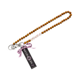 Schlüsselkette mit echten Südesee Perlen und beruhigenden Sandelholz Perlen. 45 cm.