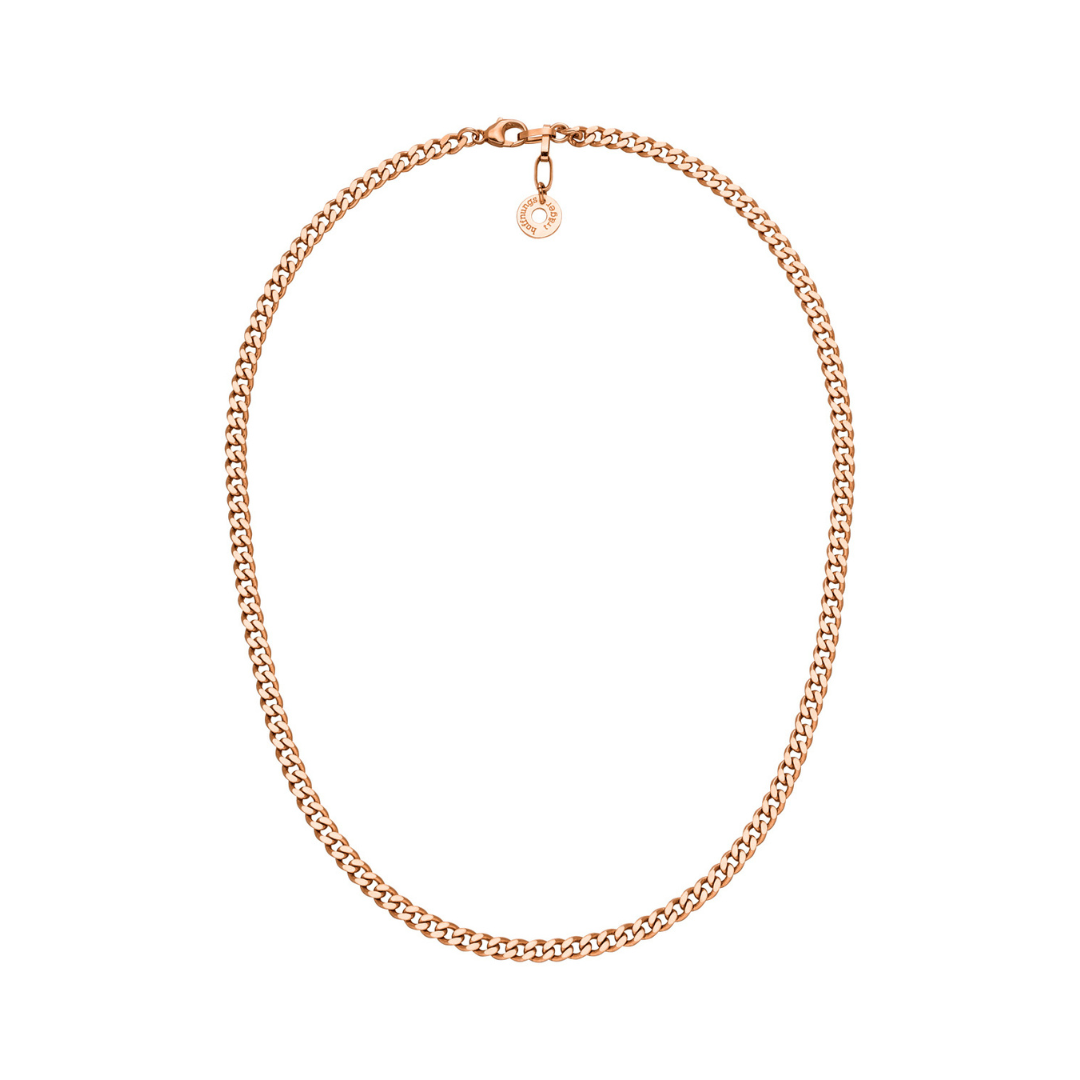 Mitteldicke Gliederkette aus 925 Silber rosevergoldet. 4,1 mm breit. Ideale Basiskette für den Layering Look.