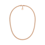 Mitteldicke Gliederkette aus 925 Silber rosevergoldet. 4,1 mm breit. Ideale Basiskette für den Layering Look.