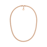 Mitteldicke Gliederkette aus 925 Silber rosevergoldet. 4,1 mm breit. Ideale Basiskette für den Layering Look.