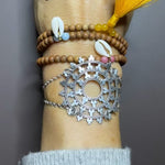 Shanti Bracelet Sandelholz-Stretch, Kauri & gelber Quarz
