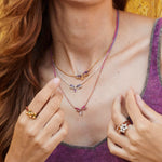 Amethyst Kette mit echtem Edelstein und längenverstellbarem Verschluss. 