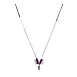 Amethyst Kette im Boho Look aus Sterlingsilber.