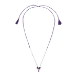 Amethyst Kette mit 925 Silber Details und längenverstellbar.