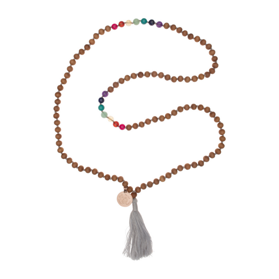 Chakra Mala "Rainbow" sandelhout