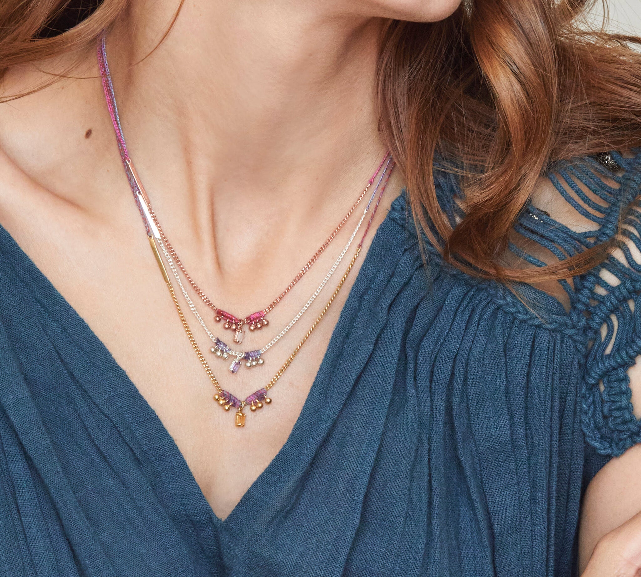 Längenverstellbare Citrin Kette aus Bali  als tolle Yoga Kette.