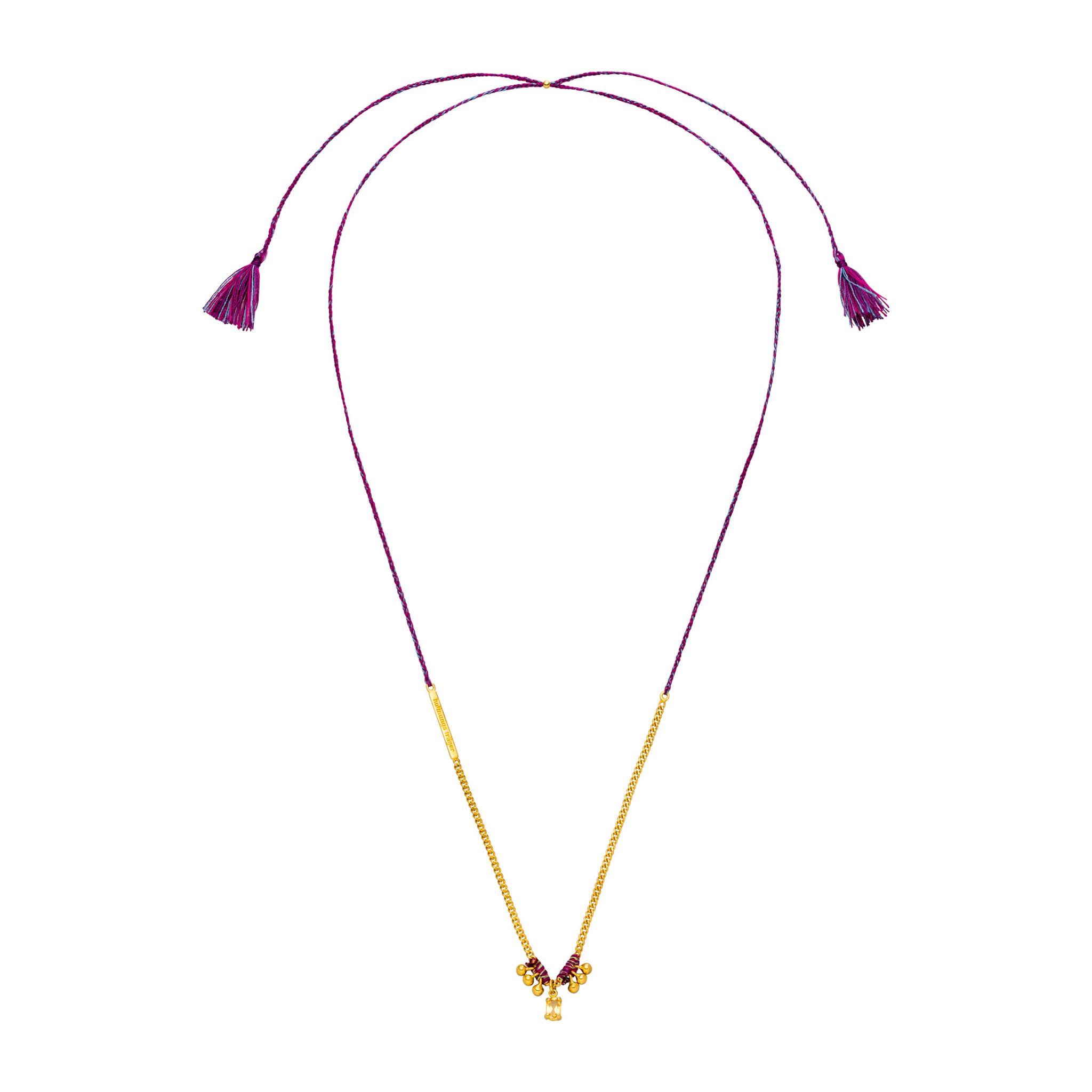 Citrin Kette als Yoga Kette 925 Silber vergoldet und längenverstellbar. 