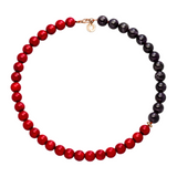 Gemstone necklace “Amethyst &amp; Coral”