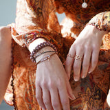 Wrap bracelet wooden beads "Yin Yang" rose gold