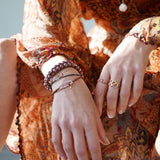 Wrap bracelet wooden beads "Yin Yang" rose gold