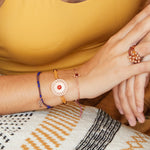 Edelstein Granat Armband im Boho-Look. 925 Silber rosévergoldet.