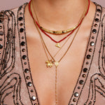 Elefanten Kette „Deep Connection“ aus Silber vergoldet mit geschliffener Labradorit. Symbol für Verbundenheit, Schutz und inneren Frieden. Länge 50 oder 60 cm.