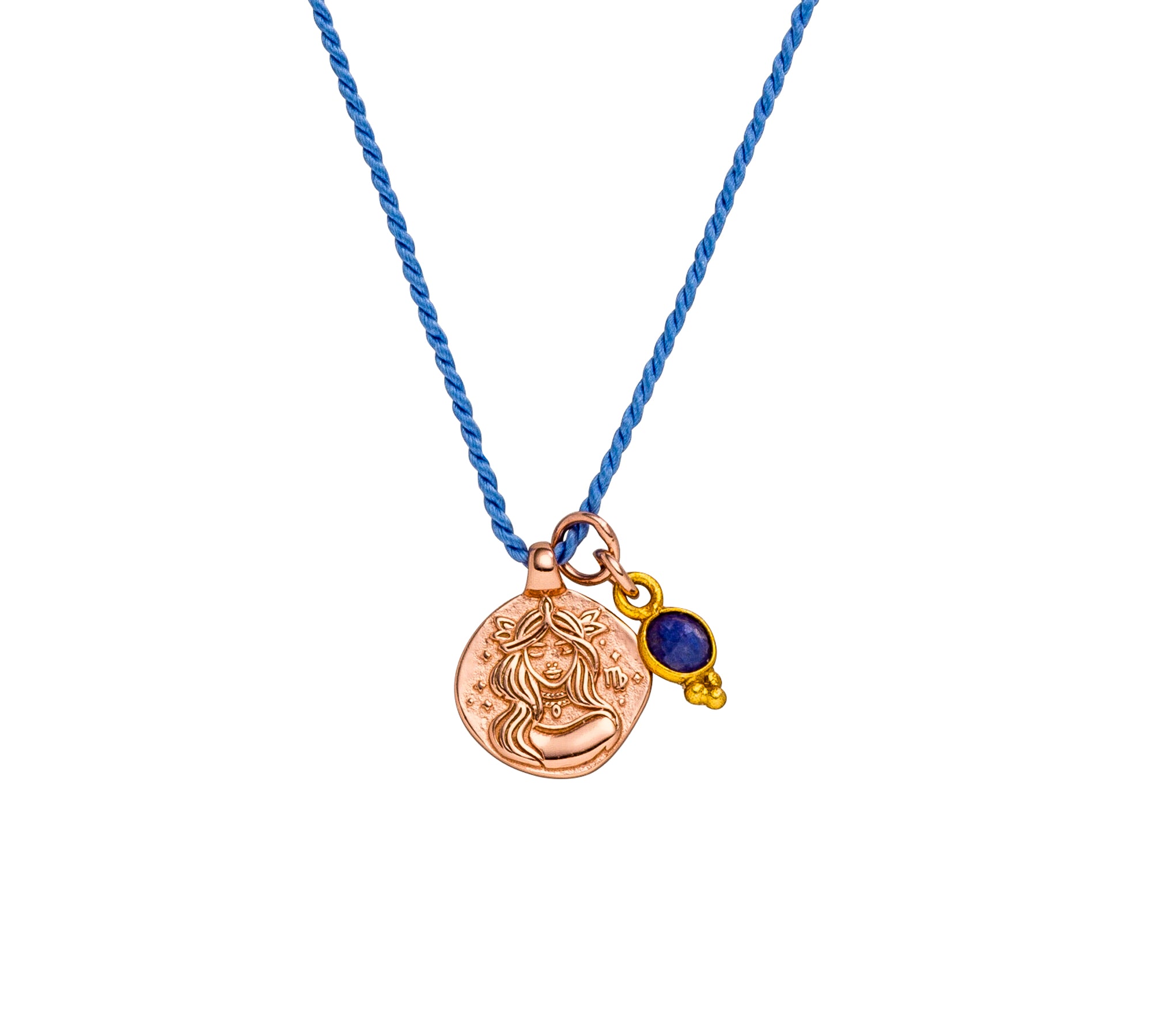 Sternzeichen Kette Jungfrau mit Saphir aus Sterlingsilber oder vergoldet. Symbol für Weisheit, Klarheit, Achtsamkeit und die Verbindung zu deiner Seele. ✨💙