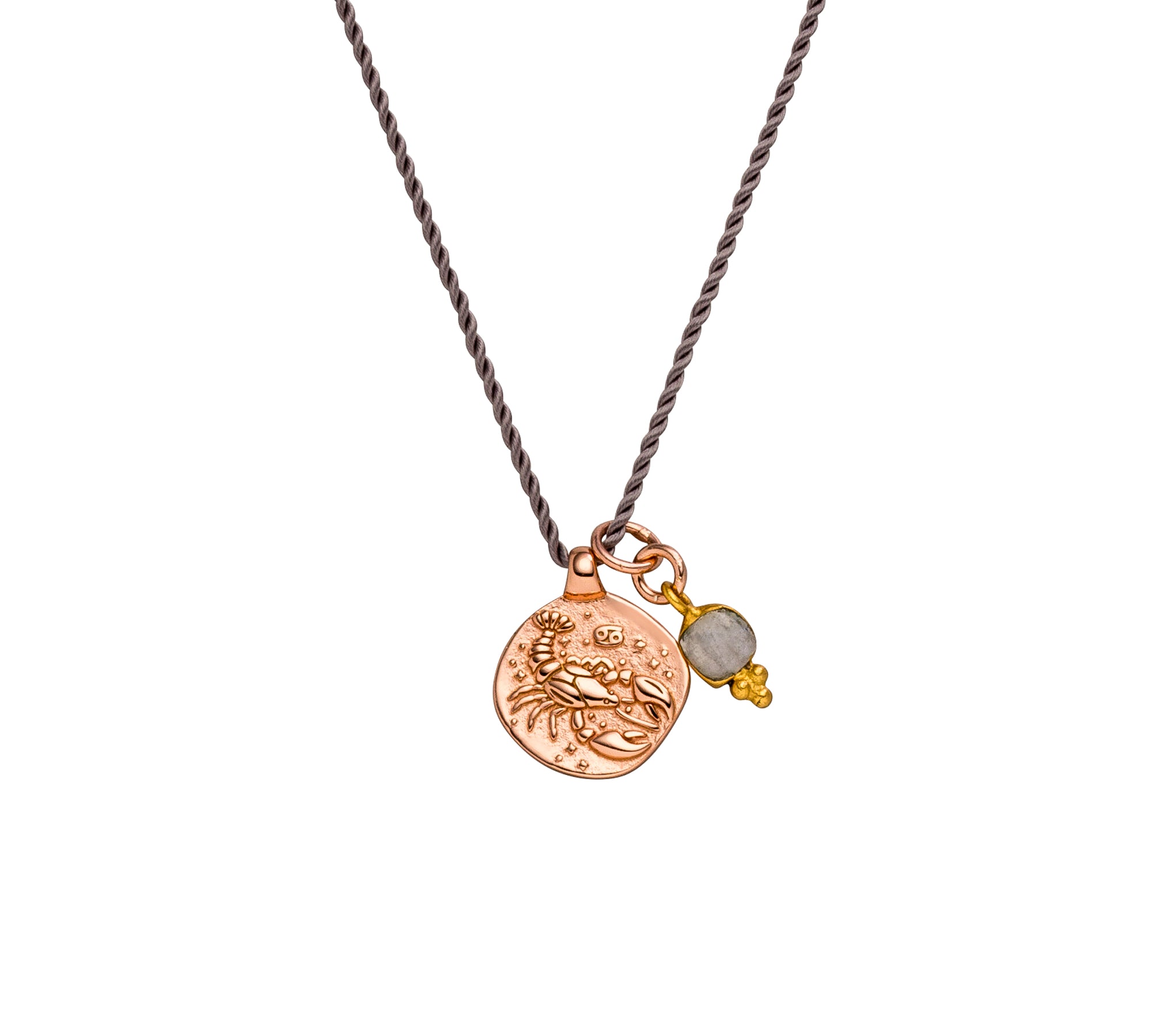 Sternzeichen Kette Krebs mit Mondstein aus 925er Sterlingsilber. Symbol für Intuition, Liebe und innere Weisheit – verbunden mit deiner Seele.