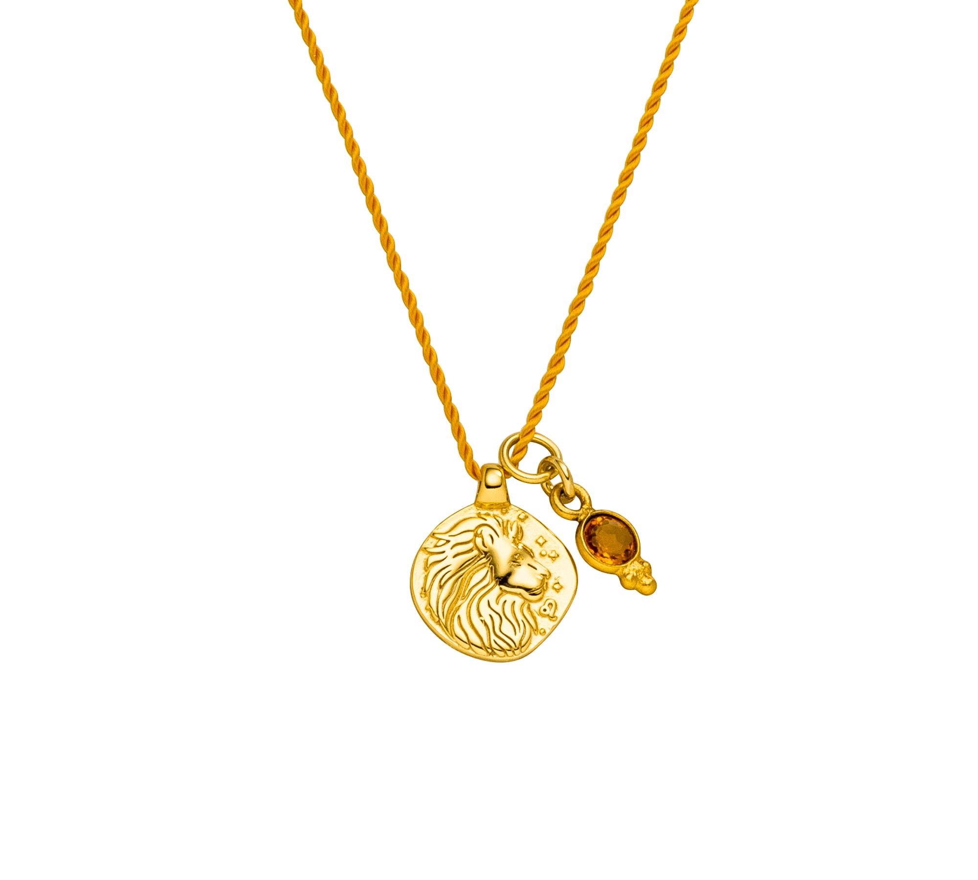 Sternzeichen Kette Löwe mit Citrin und 925er Sterlingsilber. Ein Symbol für Selbstvertrauen, Lebensfreude und die Kraft, dein inneres Licht strahlen zu lassen.