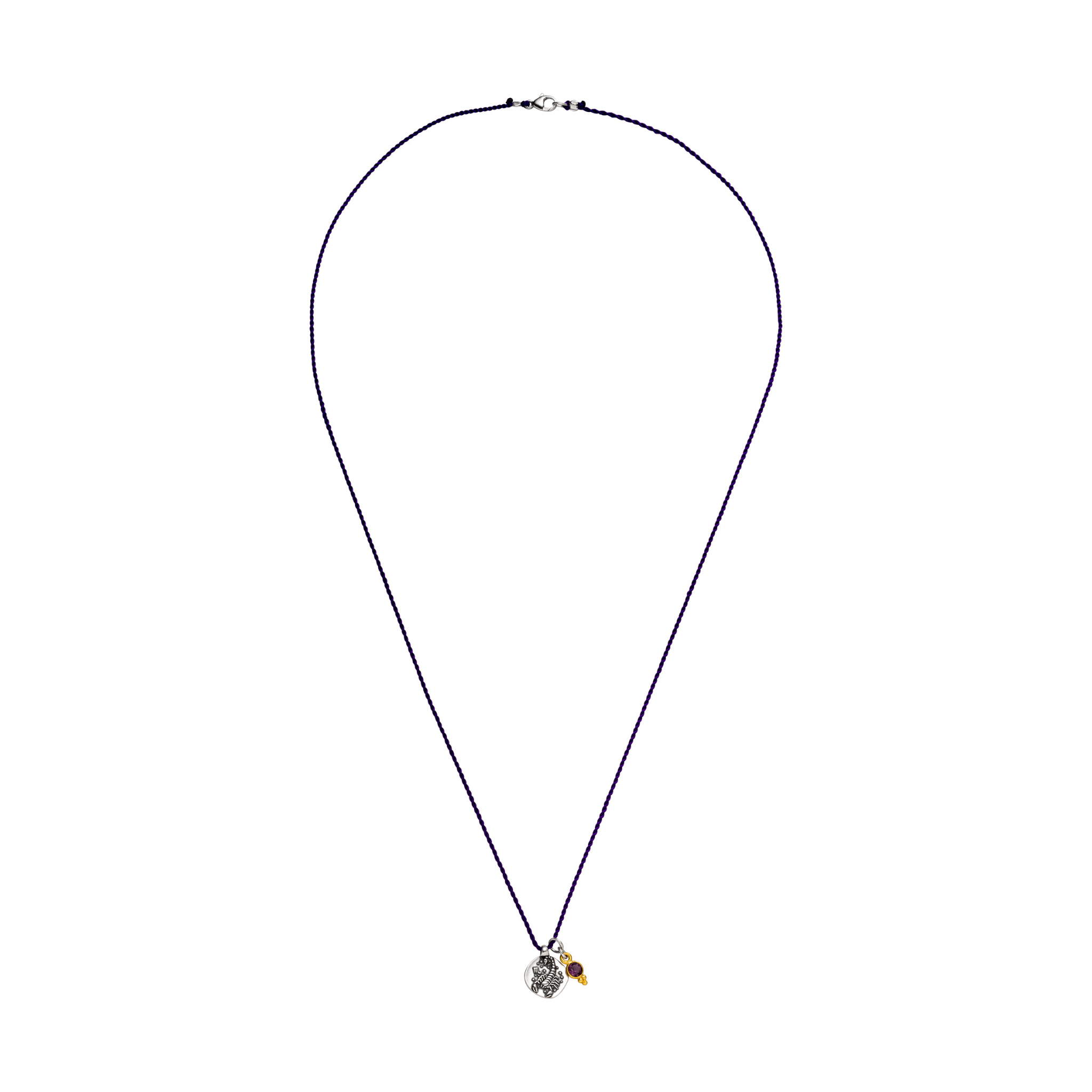 Sternzeichen Kette Skorpion mit Amethyst aus Silber oder vergoldetem Sterlingsilber. Symbol für Intuition, Transformation und innere Stärke.