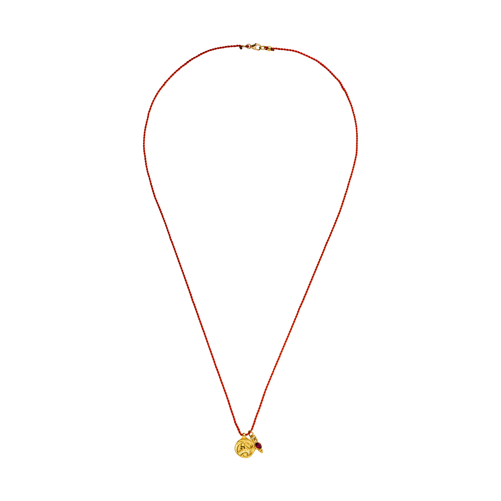 Sternzeichen Kette Steinbock mit Rubin. Symbol für Stärke, Ausdauer und Herzenskraft. Bedeutungsvoller Schmuck aus Silber oder Gold für dein Sternzeichen. ✨♑💗