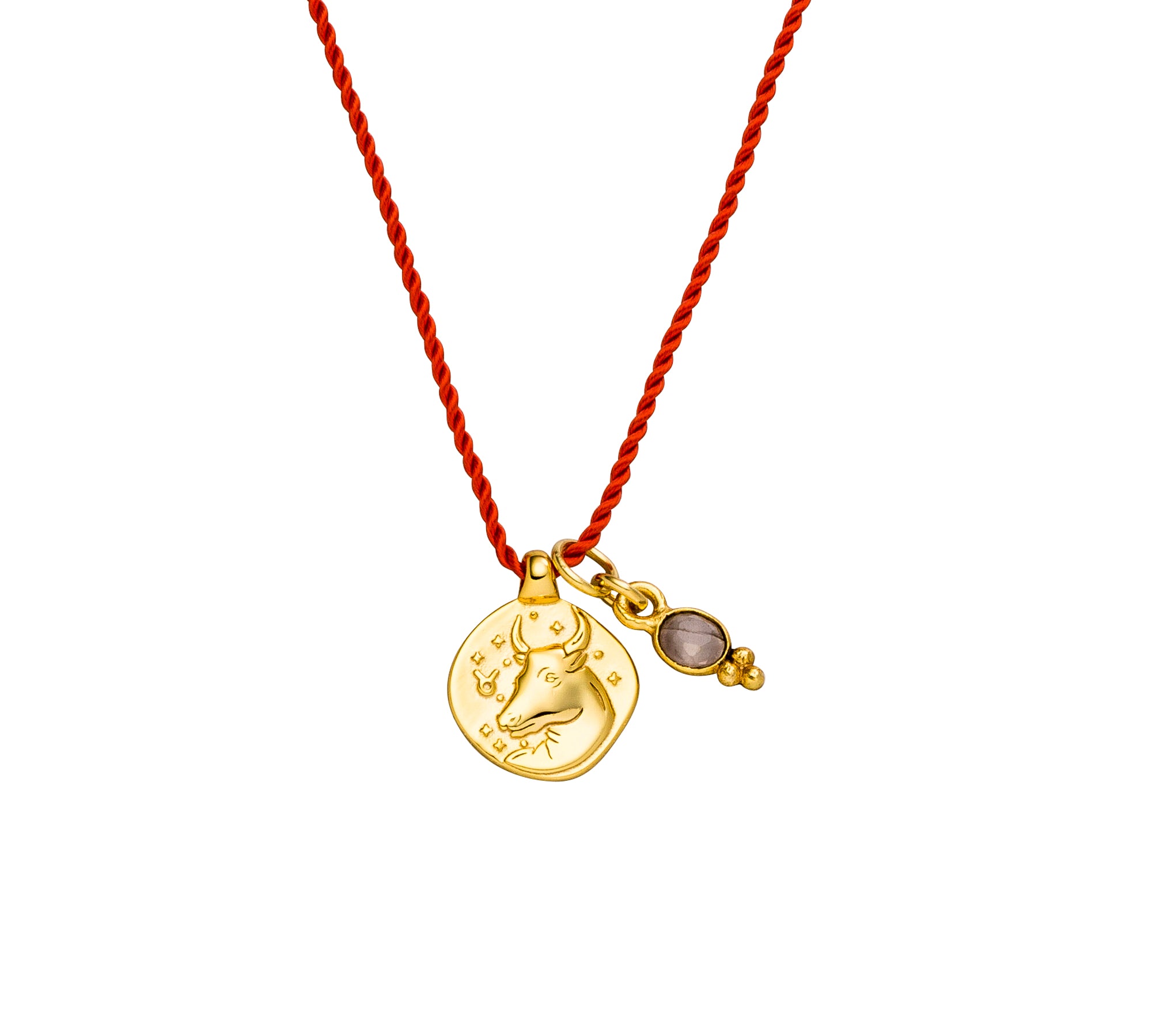 Sternzeichen Kette Stier mit Rosenquarz aus 925er Silber oder vergoldet. Symbol für Liebe, Beständigkeit, Vertrauen und Herzenswärme.