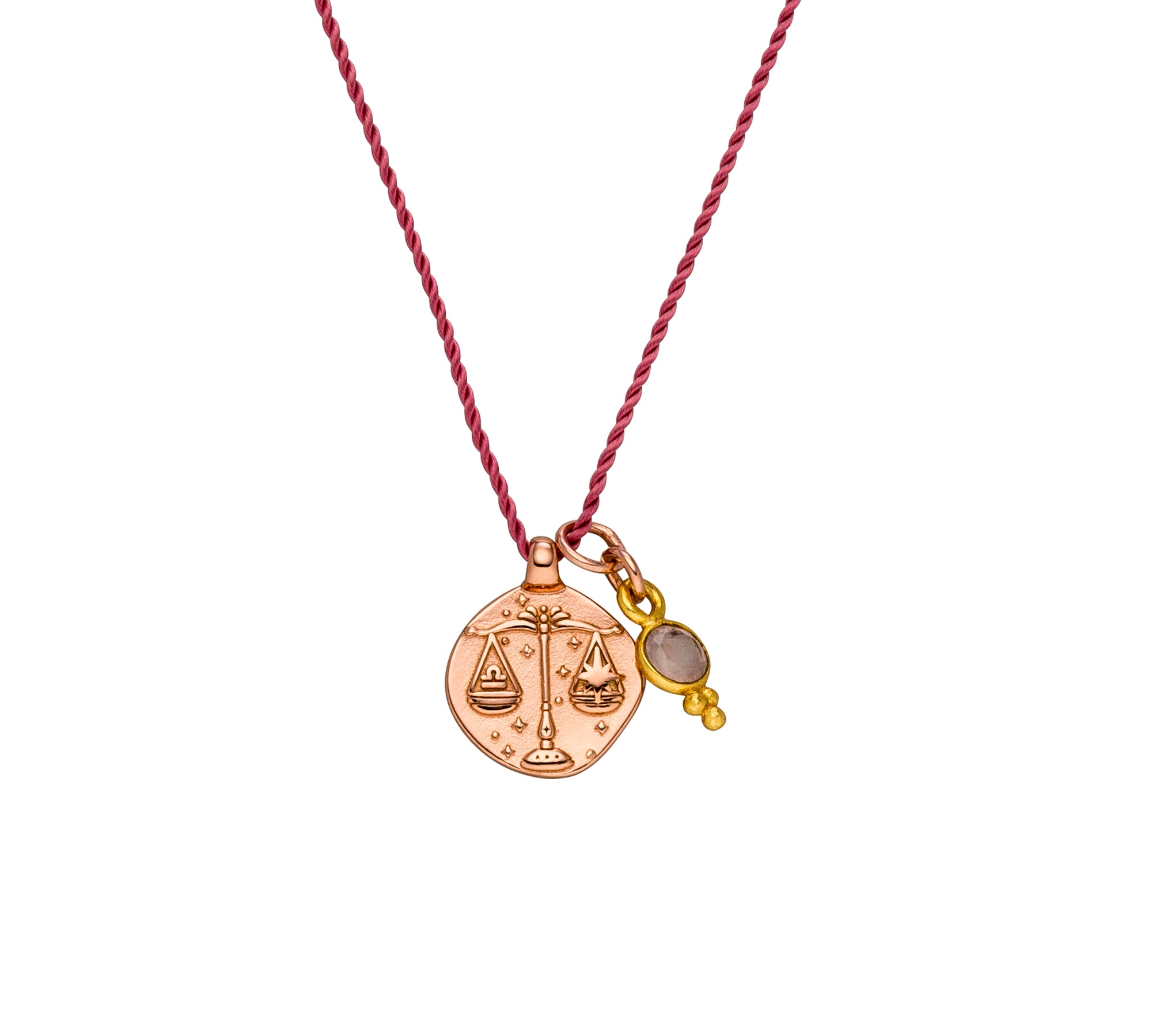 Sternzeichen Kette Waage mit Rosenquarz. Symbol für Liebe, Harmonie und innere Balance. Bedeutungsvoller Schmuck aus Sterlingsilber für Waagen. ✨♎️🩷
