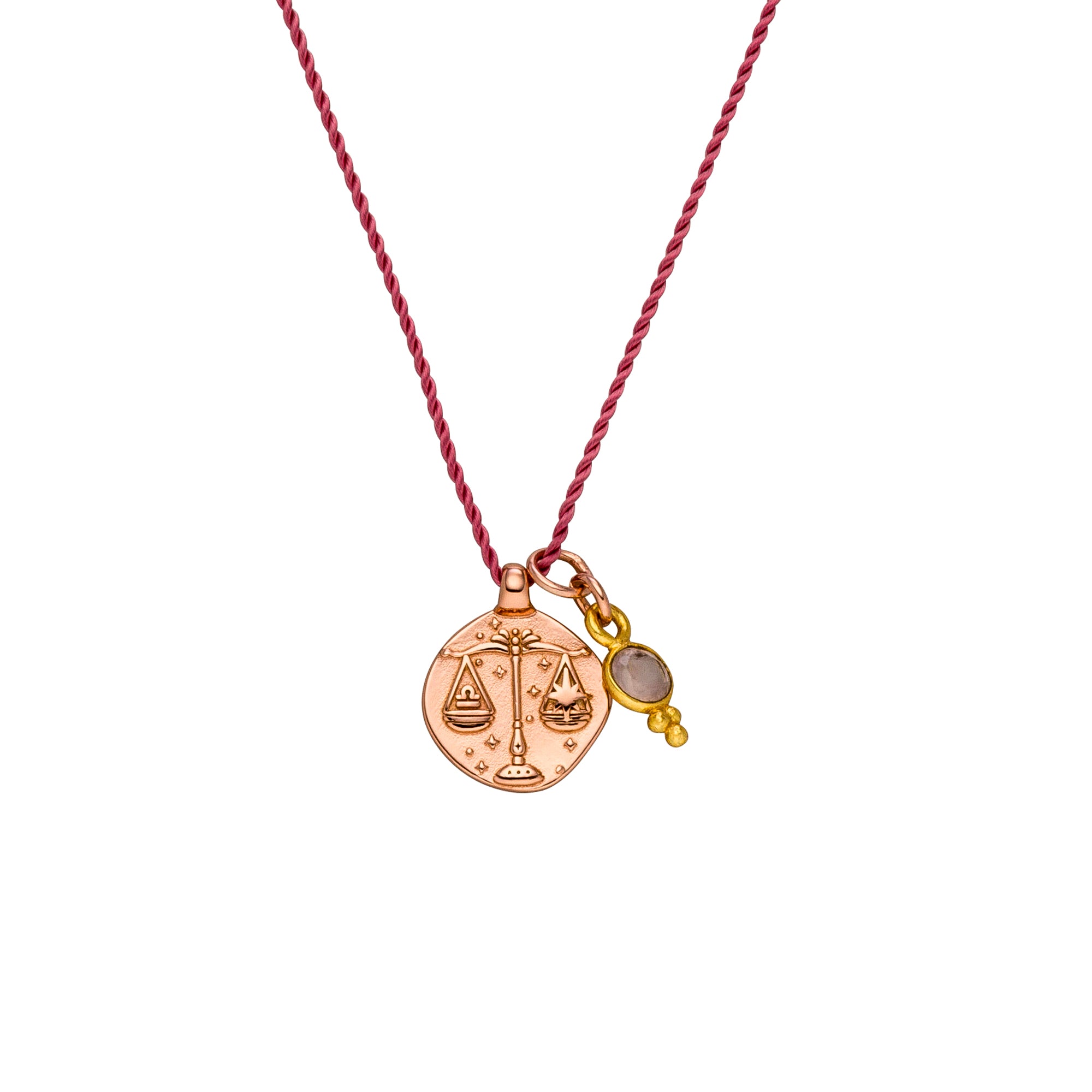 Sternzeichen Kette Waage mit Rosenquarz. Symbol für Liebe, Harmonie und innere Balance. Bedeutungsvoller Schmuck aus Sterlingsilber für Waagen. ✨♎️🩷