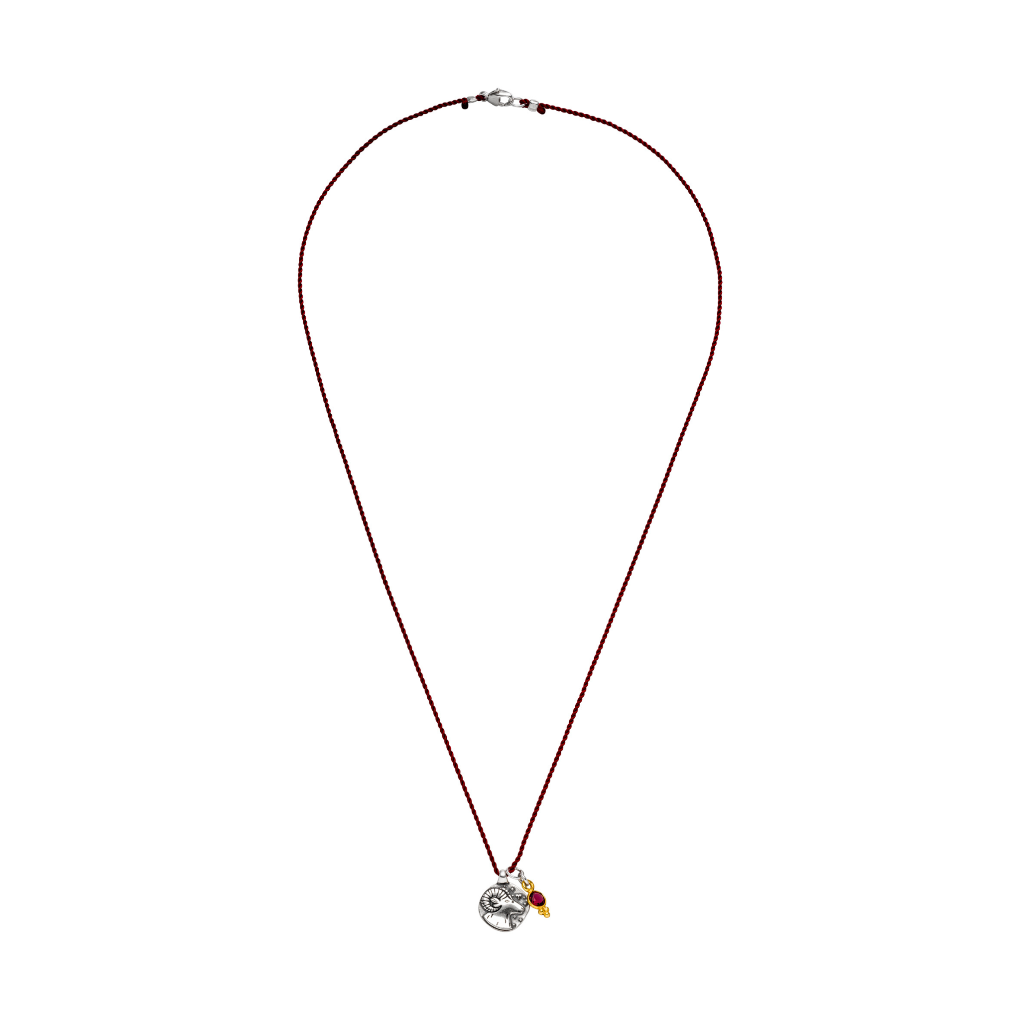 Sternzeichen Kette Widder mit Rubin aus 925er Sterlingsilber. Symbol für Mut, Leidenschaft und Neubeginn – für alle, die ihrem Herzen folgen.