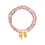 Doppelreihiges Armband „Open heart“ mit Achat, Kristall & gelber Chalcedon. Für Herzensenergie, sanfte Transformation und Leichtigkeit.
