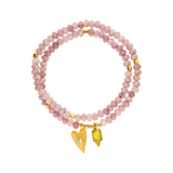 Doppelreihiges Armband „Open heart“ mit Achat, Kristall & gelber Chalcedon. Für Herzensenergie, sanfte Transformation und Leichtigkeit.
