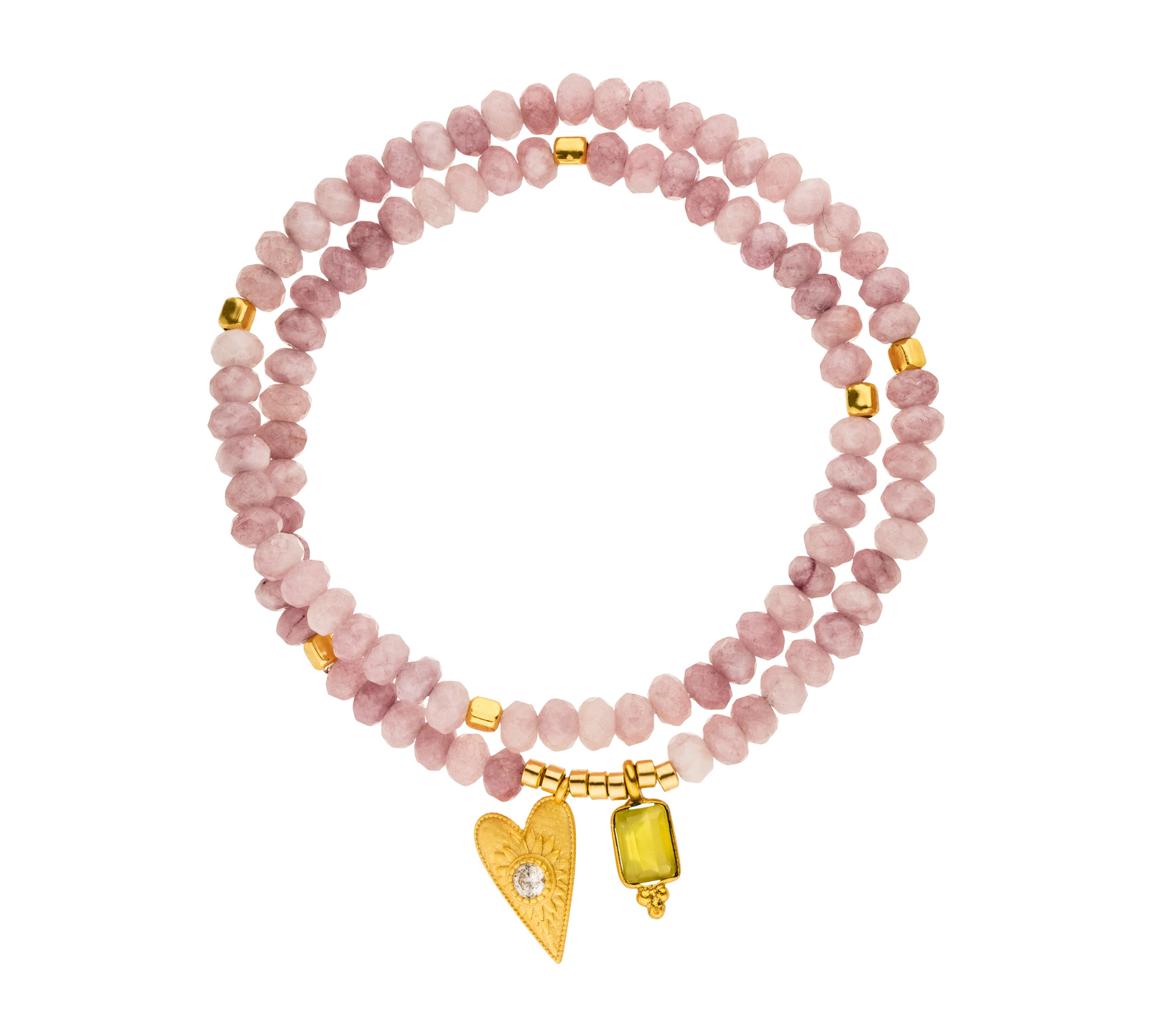 Doppelreihiges Armband „Open heart“ mit Achat, Kristall & gelber Chalcedon. Für Herzensenergie, sanfte Transformation und Leichtigkeit.
