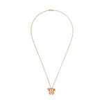 Elefanten Kette „Deep Connection“ aus Sterlingsilber rosé vergoldet, geschliffener Mondstein. Symbol für Verbundenheit, Schutz und inneren Frieden. Länge 50 oder 60 cm.