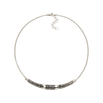 Silberner Fische-Choker „Freiheit & Glück“: ein starkes Symbol für Schutz, Mut und Leichtigkeit. Massives Röhren-Element, verstellbare Länge 38–43 cm.