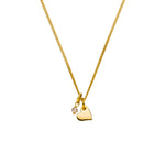 Herzkette aus vergoldetem Sterlingsilber mit Rosenquarz. Bedeutungsvoller Schmuck für Selbstliebe, Achtsamkeit und positive Energie.