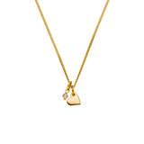 Herzkette aus vergoldetem Sterlingsilber mit Rosenquarz. Bedeutungsvoller Schmuck für Selbstliebe, Achtsamkeit und positive Energie.