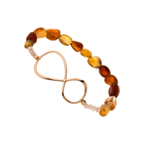 Infinity Stretcharmband „Lebenskraft“ mit Karneol, Roségold