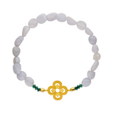 Kleeblatt Chalcedon Armband „Ich bin es wert“