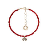 Korallenarmband „Trust“ aus Sterlingsilber: Schutzstein Koralle & Elefant für Vertrauen, Optimismus und innere Stärke. Handgefertigt in Hamburg.