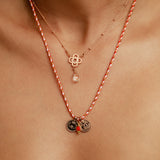 Kleeblatt Kette Glück Rosegold