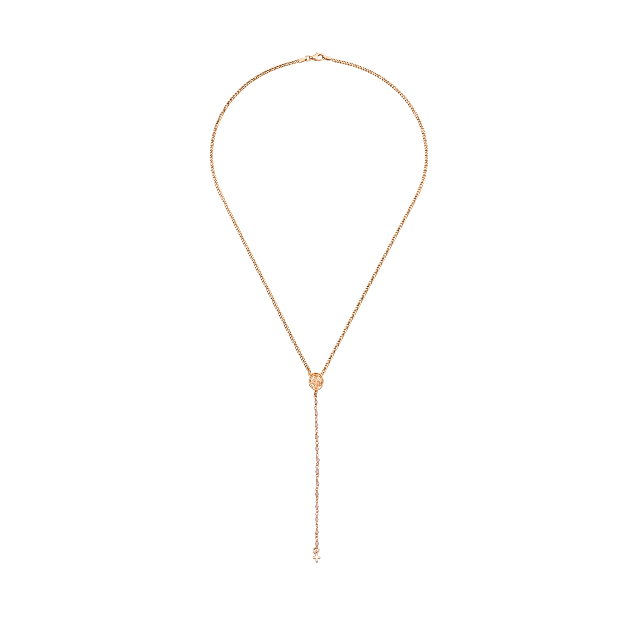 Roségold-Kette „PRAYER“ mit Rosenquarz: ein moderner Talisman für Liebe, Vertrauen und Schutz. Ein Schmuckstück voller Gefühl und sanfter spiritueller Stärke.