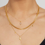 Moon necklace "Magic Moon" glitter gold
