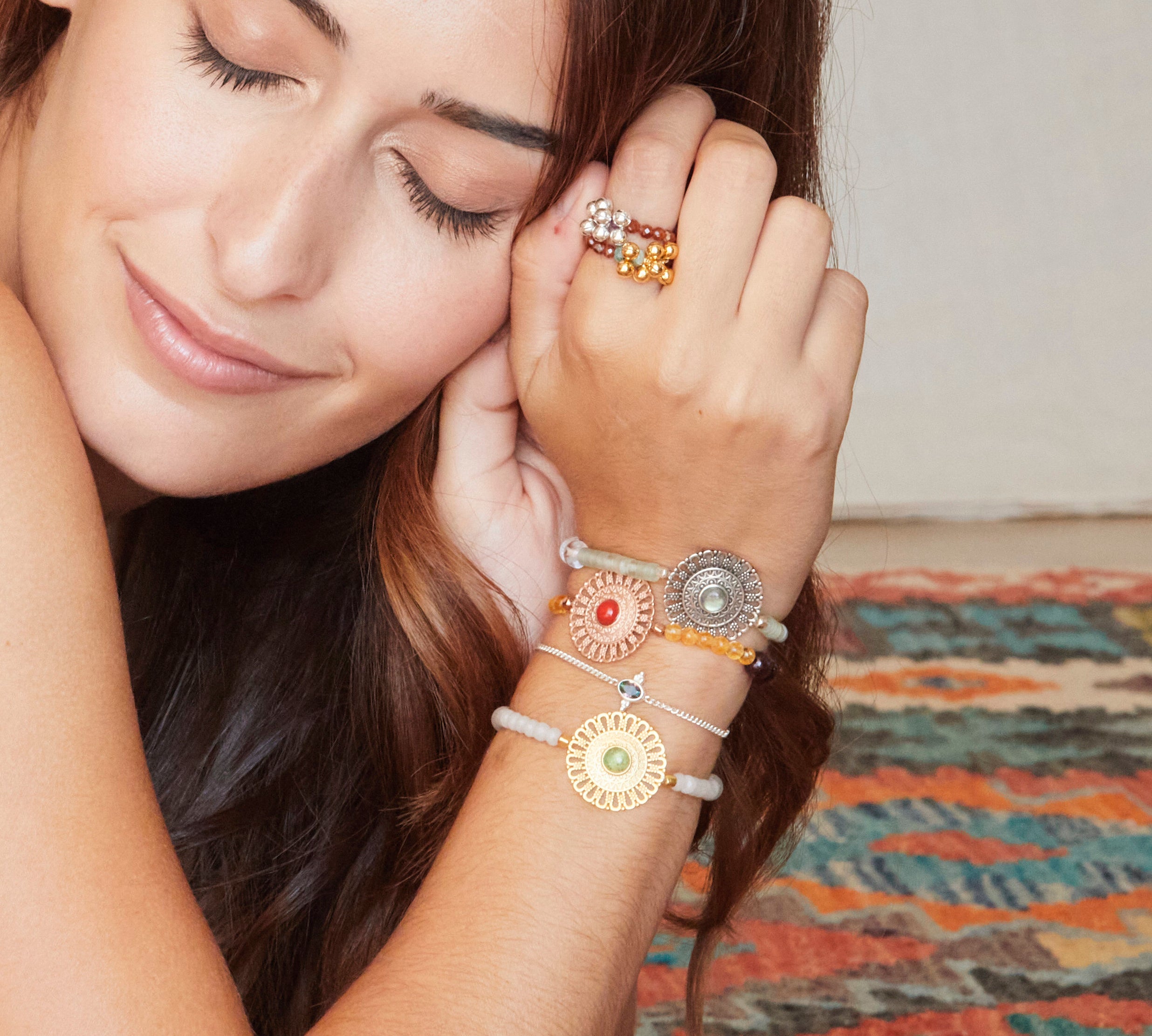 Mandala Armband aus heilenden Edelsteinen für Freundschaft.
