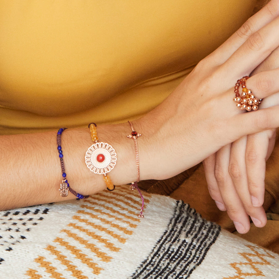 Freundschafts Mandala Armband mit heilenden Citrinen.