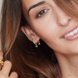 Small folding hoop earrings “Shine bright” gold