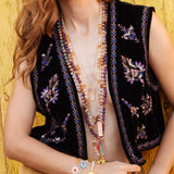 Mantra necklace Om Mani Padme Hum rose gold