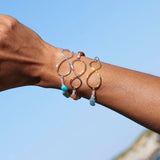 Infinity Stretcharmband „Im Einklang“ mit Amazonit, Silber