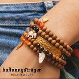 Shanti Armband Sandelholz-Stretch, Namasté Roségold & Granat