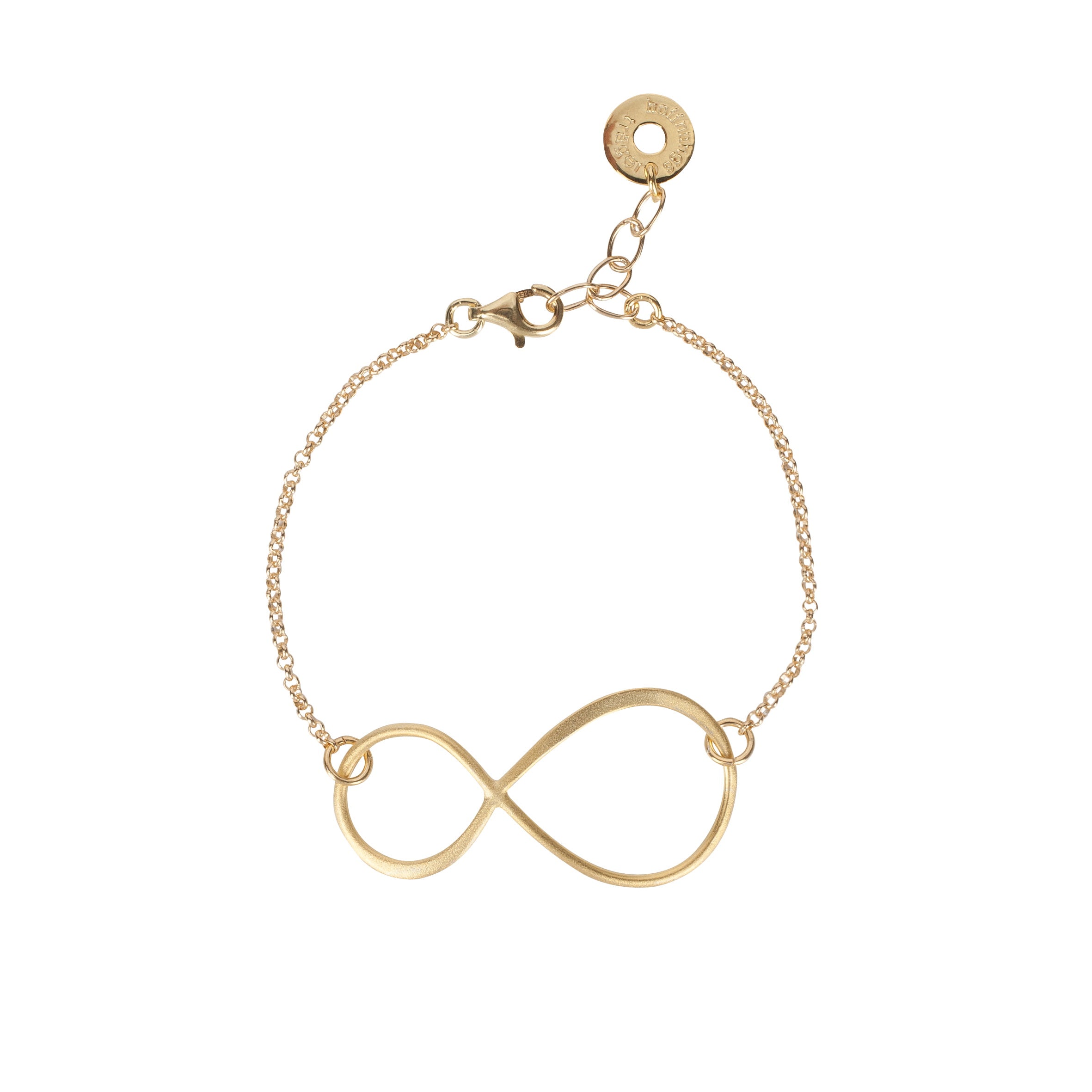 Infinity Armband in vergoldetem Sterlingsilber mit Verlängerungskette von Hoffnungsträger Hamburg.