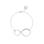 Infinity Armband aus 925er Sterlingsilber mit Verlängerungskette.