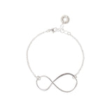 Infinity Armband aus 925er Sterlingsilber mit Verlängerungskette.