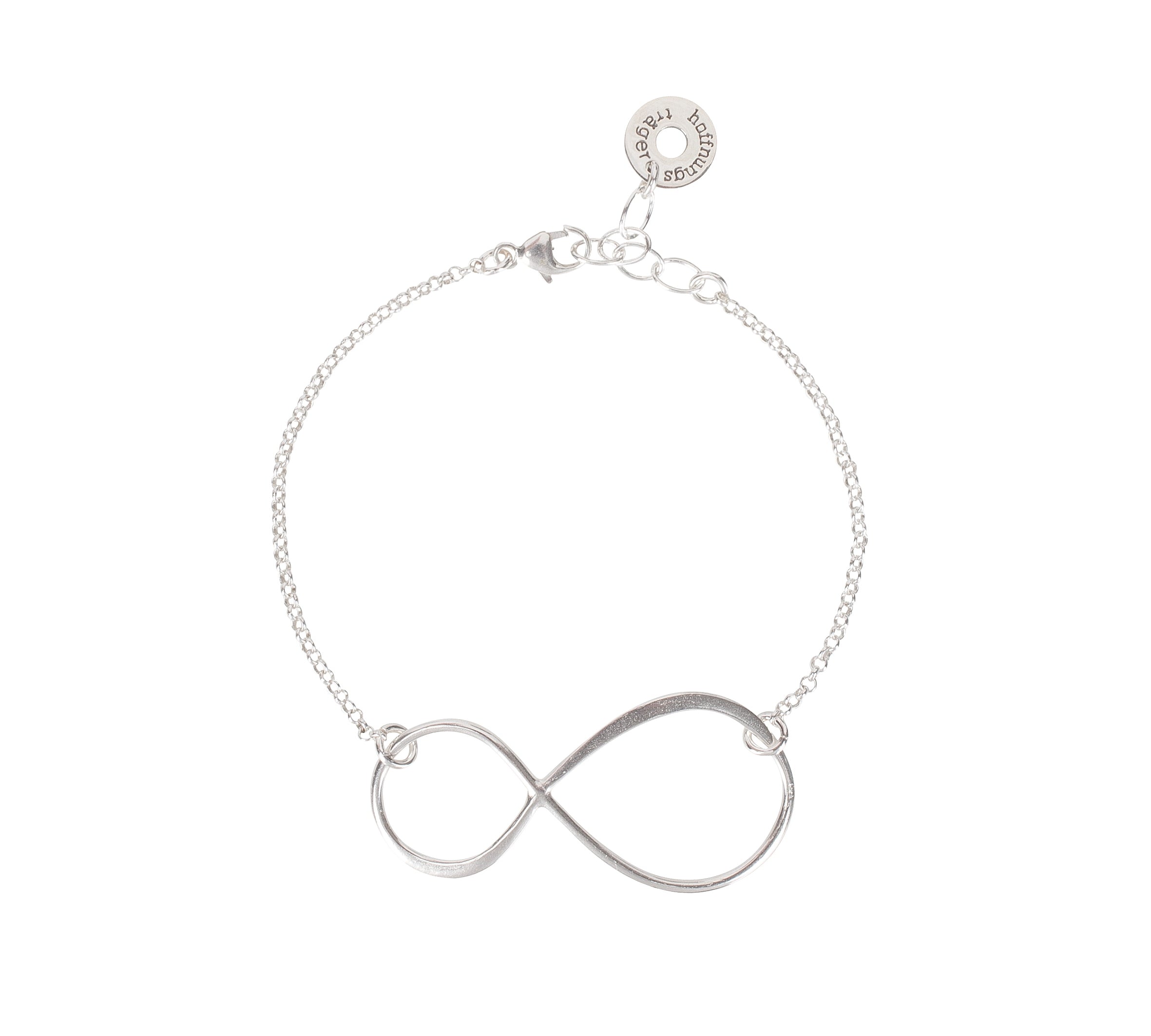 Infinity Armband aus 925er Sterlingsilber mit Verlängerungskette.