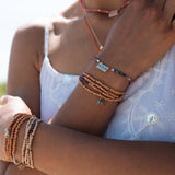 Addicted to hope gemstone bracelet, silver